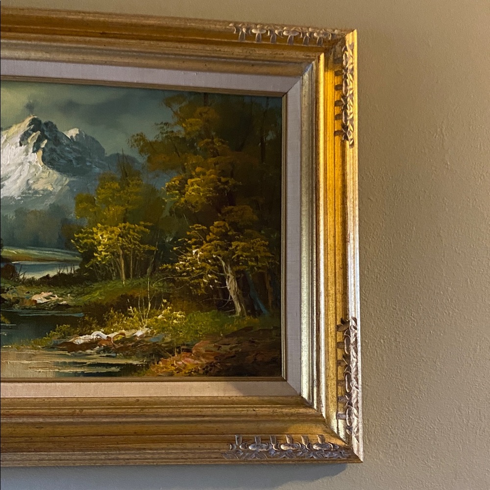 Vintage L. Harding Mountain Landscape Oil on canvas, Signed. - Picture 2 of 7